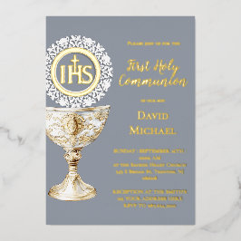 Chalice Host First Communion Folie Uitnodiging