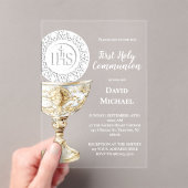 Chalice Host First Holy Communion Acryl Uitnodigingen (Insitu (Draagbaar))