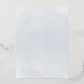 Chalice Host First Holy Communion blue watercolor Folie Uitnodiging (Achterkant)