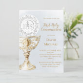 Chalice Host First Holy Communion Kaart (Staand voorkant)