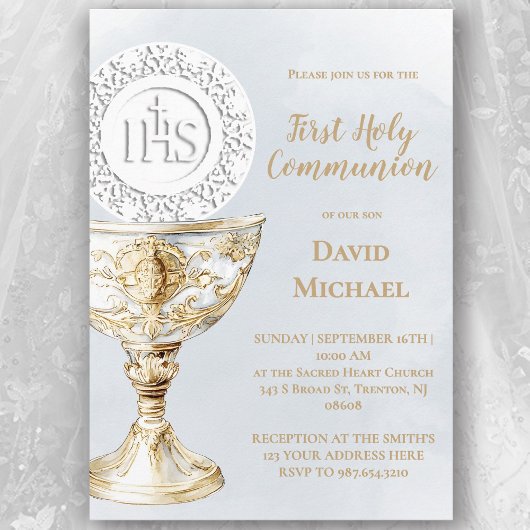 Chalice Host First Holy Communion Kaart