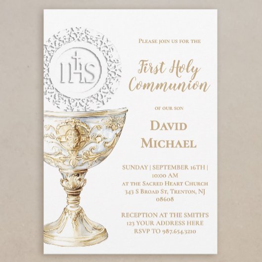 Chalice Host First Holy Communion Kaart