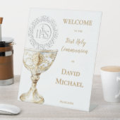 Chalice Host First Holy Communion welcome Reclamebord Met Voetstuk (Insitu)