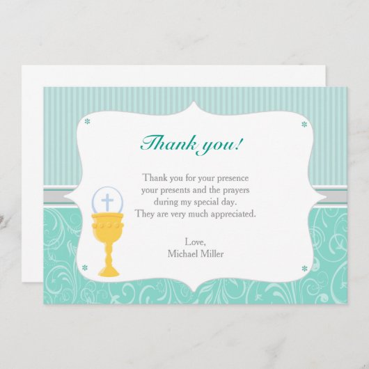 Chalice Turquoise Hartelijk dank Bedankkaart (Voorkant / Achterkant)