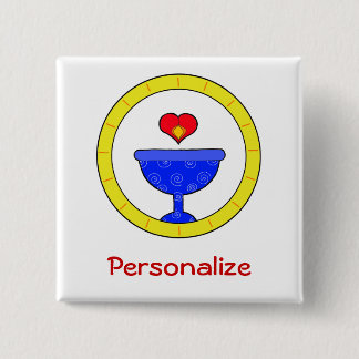  Chalice UU-naamtag Vierkante Button 5,1 Cm