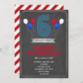 Chalk 6e verjaardag uitnodiging (Voorkant / Achterkant)