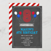 Chalk 8e verjaardagsuitnodiging kaart (Voorkant / Achterkant)