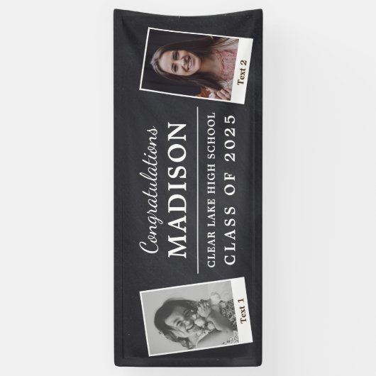 Chalk Afstuderen feliciteert Rustic 2 - Foto Spandoek (Verticaal)