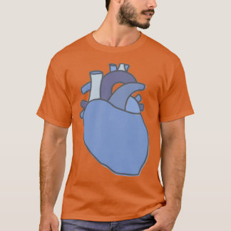 Chalk Anatomical Heart Design Blueberry T-shirt