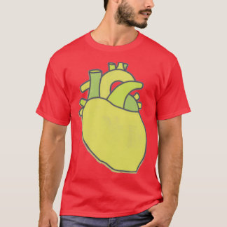 Chalk Anatomical Heart Design Green Apple T-shirt