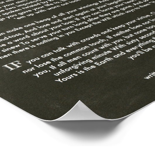 Chalk Art IF Quote van Rudyard Kipling 1895 Poster (Hoek)