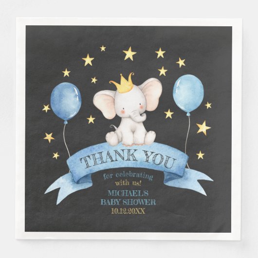chalk baby elephant STARS BALLOONS Servet (Voorkant)