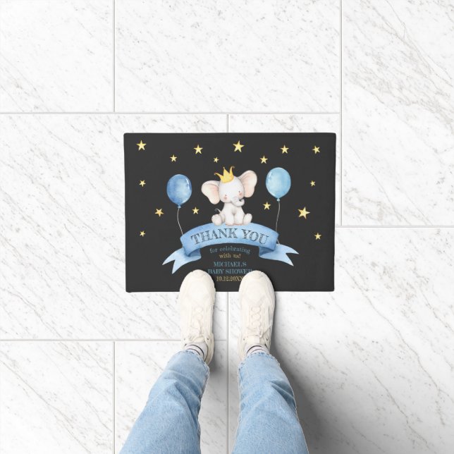 chalk baby shower elephant STARS BALLOONS Deurmat (Binnen)