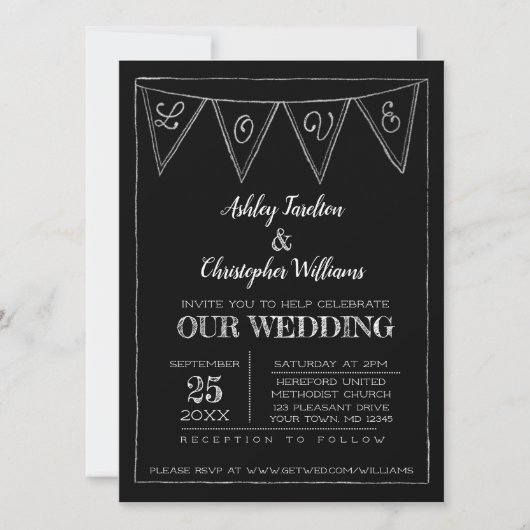 Chalk Banner Wedding Kaart (Voorkant)