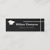 Chalk Black and White Afstuderen Name Kaart Contactkaartje (Voorkant)