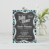  Chalk Blizzard Blue Leopard Animal Print Kaart (Staand voorkant)