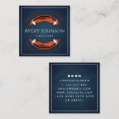 Chalk Blue Lifeguard Life Preserver Ring Vierkante Visitekaartje (Voorkant / Achterkant)