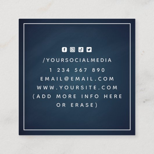 Chalk Blue Lifeguard Life Preserver Ring Vierkante Visitekaartje (Achterkant)