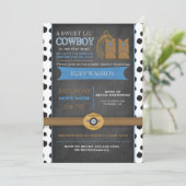 Chalk board Cowboy Baby Uitnodiging (Staand voorkant)
