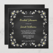 Chalk Board Daisy Bridal Shower-uitnodigingen Kaart (Voorkant / Achterkant)