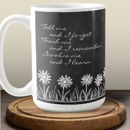Chalk Board Daisy Doodle Cursive Typography Mug Koffiemok