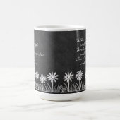 Chalk Board Daisy Doodle Cursive Typography Mug Koffiemok (Center)