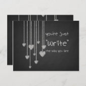 Chalk Board Heart School Kids Valentines Feestdagenkaart (Voorkant / Achterkant)