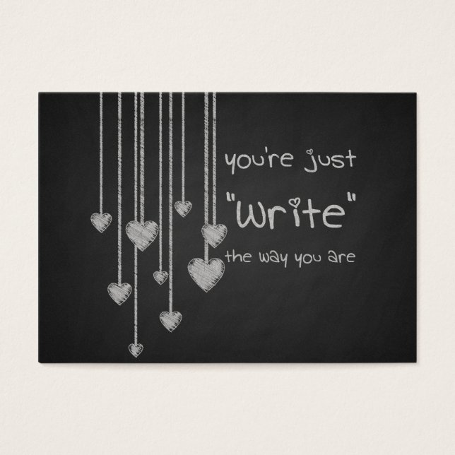 Chalk Board Heart School Kinder Valentijnse  in Bu Visitekaartjes (Voorkant)