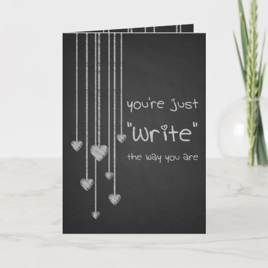 Chalk Board Heart Valentines Day Feestdagen Kaart (Voorkant)