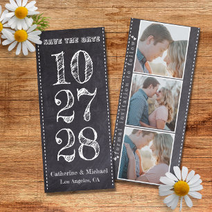 Chalk Board Modern Trendy Three Foto Save The Date