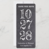 Chalk Board Modern Trendy Three Foto Save The Date (Voorkant)