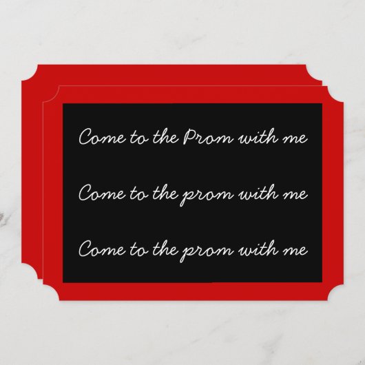Chalk Board Prom Invite Kaart (Voorkant / Achterkant)