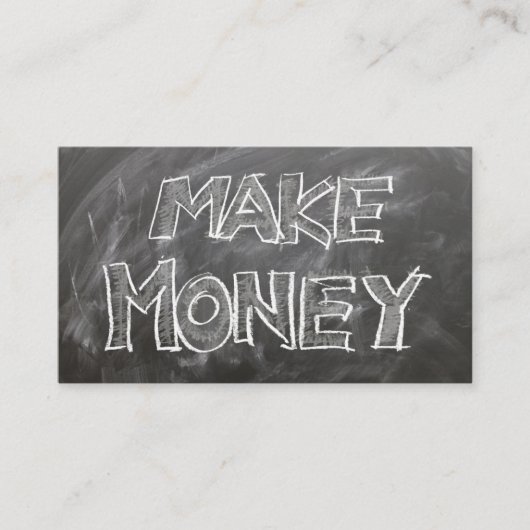 Chalk Board Style "Make Money"-kaart Visitekaartje (Voorkant)