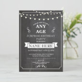 Chalk board Surprise Birthday Party ELKE AGENTSCHA Kaart (Staand voorkant)