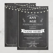 Chalk board Surprise Birthday Party ELKE AGENTSCHA Kaart (Voorkant / Achterkant)