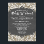 Chalk Burlap en Lace Rehearsal Dinner Invitations Kaart<br><div class="desc">Chalkboard Burlap & Rehearsal Dinner Invitations - met een achtergrond voor burlap en kant en een bord gedrukt lijst. Rehearsal Dinner is in een elegant manuscript voor toegevoegd rustic of landdecor. Zie hierboven voor opties voor extra kaarten en vormen. U kunt verschillende vormen voorvertonen.</div>