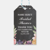 Chalk Dank u Label Rustieke Bloem Vrijgezellenfees Cadeaulabel (Voorkant)