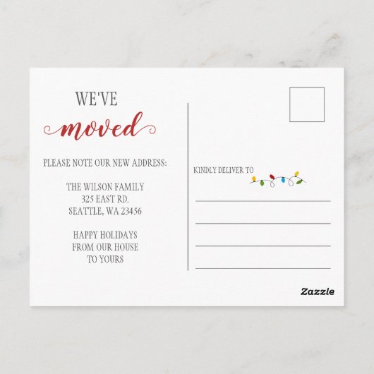 Chalk Decing the New Halls Moving Announcement Briefkaart (Achterkant)