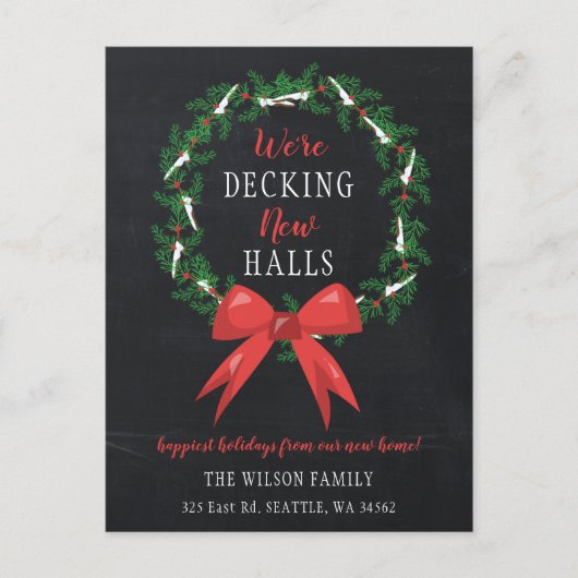 Chalk Decing the New Halls Moving Announcement Briefkaart (Voorkant)