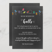 Chalk Decing the New Halls Moving Announcement Feestdagenkaart (Voorkant / Achterkant)