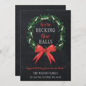 Chalk Decing the New Halls Moving Announcement Feestdagenkaart (Voorkant / Achterkant)