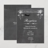 Chalk Destination Travel Wedding Reception Kaart (Voorkant / Achterkant)