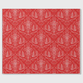 Chalk doodle nutcracker Christmas Wrapping Paper Cadeaupapier (Vlak)