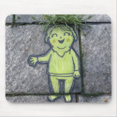 Chalk Doodle Street Art of Happy Woman Muismat (Voorkant)