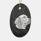 Chalk Drawing of Golden Retriever Keramisch Ornament (Links)