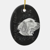 Chalk Drawing of Golden Retriever Keramisch Ornament (Voorkant)