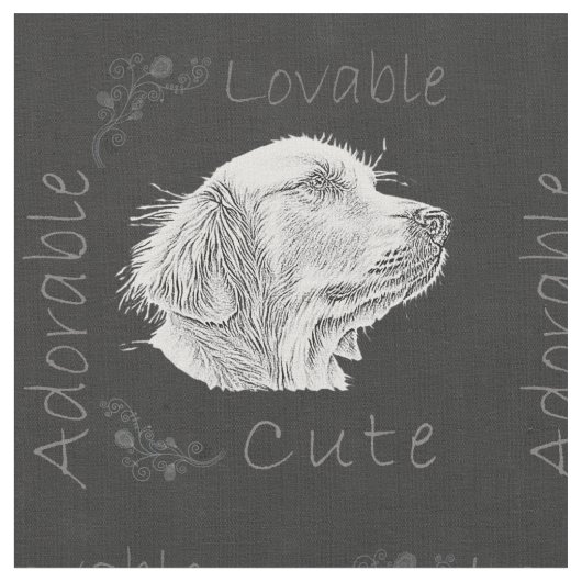 Chalk Drawing of Golden Retriever Stof (Close Up)