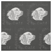 Chalk Drawing of Golden Retriever Stof (Swatch)