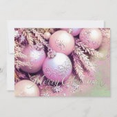 Chalk Drawing Soft Pinks Christmas Ornaments Kaart (Voorkant)