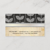 Chalk Drawn Leaf | achtergrond Pearls Visitekaartje (Achterkant)